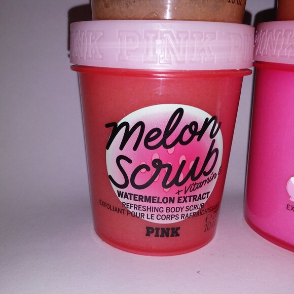 Set of 4 Victoria Secret PINK Body Scrub Watermelon Rosewater Mango Strawberry‎ - Picture 7 of 11